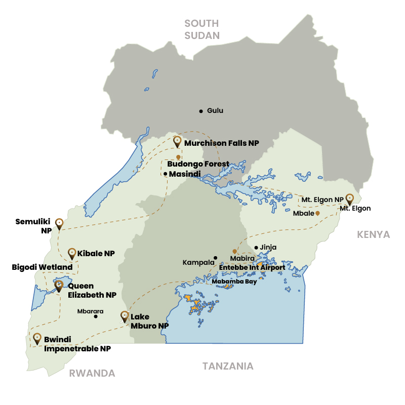 30 Days Hardcore Birding Trip Map