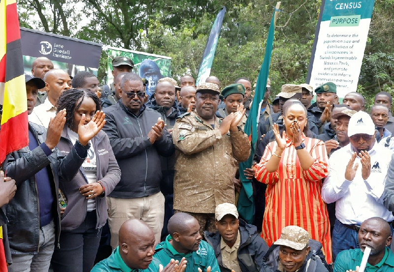Group Picture during the launch of Gorilla and Chimp Census in Bwindi